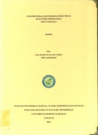 Analisis Kesalahan Bahasa Surat Dinas Di Kantor Inspektorat  Kota Tarakan