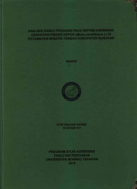 Analisis Risiko Produksi Pada Sistem Agribisnis Usahatani Pisang Kepok (Musa Paradisiaca L.) Di Kecamatan Sebatik Tengah Kabupaten Nunukan