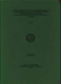 Analisis Sumber Dan Faktor Yang Mempengaruhi Penggunaan Air Dalam Penyiraman Tanaman Hortikultura Sayur-Sayuran (Studi Kasus Kelurahan Kampung Enam Kota Tarakan)
