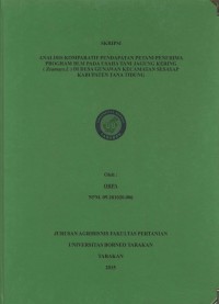 Analisis Komparatif Pendapatan Petani Penerima Program BLM Pada Usaha Tani Jagung Kering (Zea mays L.) Di Desa Gunawan Kecamatan Sesayap Kabupaten Tana Tidung