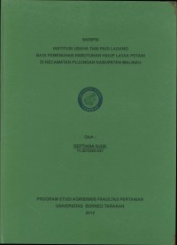 Institusi Usaha Tani Padi Ladang Bagi Pemenuhan Kebutuhan Hidup Layak Petani Di Kecamatan Pujungan Kabupaten Malinau