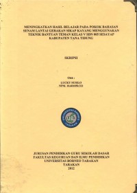 Meningkatkan Hasil Belajar Pada Pokok Bahasan Senam Lantai Gerakan Sikap Kayang Menggunakan Teknik Bantuan Teman Kelas V SDN 005 Sesayap Kabupaten Tana Tidung