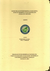 Komunikasi Interpersonal Mahasiswa Jurusan Bimbingan Dan Konseling Angkatan 2023/2024
