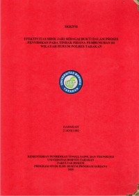 EFEKTIVITAS SIDIK JARI SEBAGAI BUKTI DALAM PROSES PENYIDIKAN PADA TINDAK PIDANA PEMBUNUHAN DI WILAYAH HUKUM POLRES TARAKAN