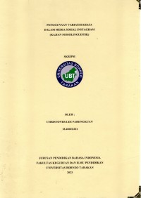 Penggunaan Variasi Bahasa Dalam Media Sosial Instagram (Kajian Sosiolinguistik)