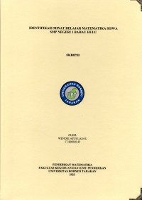 Identifikasi Minat Belajar Matematika Siswa SMP Negeri 1 Bahau Hulu