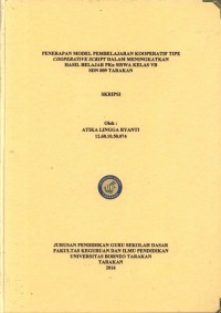 Penerapan Model Pembelajaran Kooperatif Tipe Cooperative Script Dalam Meningkatkan Hasil Belajar PKn Siswa Kelas VB SDN 009 Tarakan