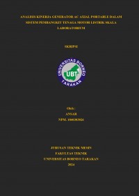 Analisis Kinerja Generator AC Axial Portable Dalam Sistem Pembangkit Tenaga Motor Listrik Skala Laboraturium