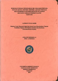 Hubungan Tingkat Pengetahuan Ibu Nifas Hari Pertama Tentang KB MAL (Metode Amenore Laktasi) Terhadap Sikap Pemberian ASI Eksklusif Di Ruang Mawar RSUD Kota Tarakan Pemprov Kaltim Tahun 2014