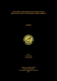 Pengaruh Variasi Berat Katup Buang Dan Ketinggian Input Pada Kinerja Pompa Hidram
