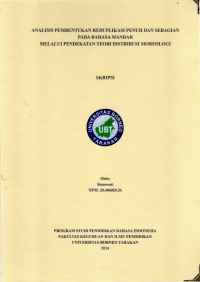 ANALISIS PEMBENTUKAN REDUPLIKASI PENUH DAN SEBAGIAN
PADA BAHASA MANDAR
MELALUI PENDEKATAN TEORI DISTRIBUSI MORFOLOGI