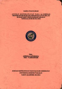 Asuhan Keperawatan Pada An. O Dengan Thypoid Fever Di Ruang Perawatan Anak Melati Rumah Sakit Umum Daerah Tarakan Tanggal 26 s/d 28 Juli 2012