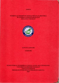 Pembinaan Residivis Tindak Pidana Narkotika Di Lembaga Pemasyarakatan Kelas IIA Tarakan