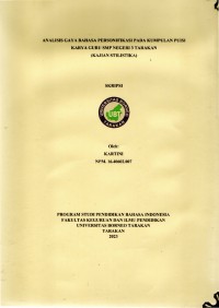 Analisis Gaya Bahasa Personifikasi Pada Kumpulan Puisi Karya Guru SMP Negeri 3 Tarakan (Kajian Stilistika)