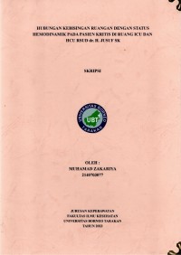Hubungan Kebisingan Ruangan Dengan Status Hemodinamik Pada Pasien Kritis Di Ruang ICU Dan HCU RSUD Dr. H. Jusuf SK
