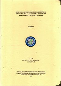 Hubungan Kebiasaan Belajar Dengan Motivasi Belajar Matematika Siswa Kelas IX MTS Negeri Tarakan