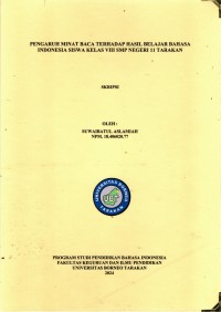 Pengaruh Minat Baca Terhadap Hasil Belajar Bahasa Indonesia Siswa Kelas VIII SMP Negeri 11 Tarakan