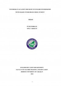 Textbook Evaluation Checklist On English Textbook For Ninth Grade Junior High School Student