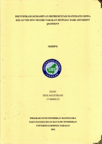 Identifikasi Kemampuan Representasi Matematis Siswa Kelas VIII MTs Negeri Tarakan Ditinjau Dari Adversity Quotient