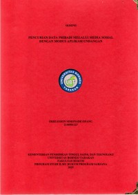 PENCURIAN DATA PRIBADI MELALUI MEDIA SOSIAL DENGAN MODUS APLIKASI UNDANGAN
