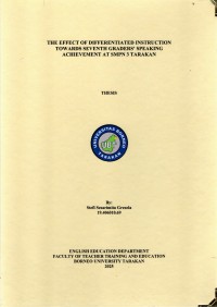 THE EFFECT OF DIFFERENTIATED INSTRUCTION TOWARDS SEVENTH GRADERS' SPEAKING ACHIEVEMENT AT SMPN 3 TARAKAN