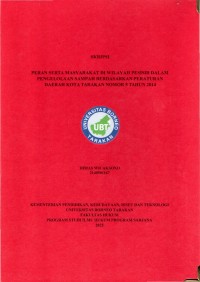 PERAN SERTA MASYARAKAT DI WILAYAH PESISIR DALAM PENGELOLAAN SAMPAH BERDASARKAN PERATURAN DAERAH NOMOR 5 TAHUN 2014
