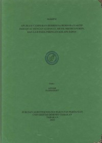 Aplikasi Campuran Herbisida Berbahan Aktif Paraquat Dengan Glifosat, Metil Metsulfuron, Dan 2,4-D Pada Piringan Kelapa Sawit