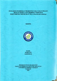Pengaruh Pemberian Probiotik Pada Pakan Pellet Dengan Dosis Yang Berbeda Terhadap Pertumbuhan Benih Ikan Nila (Oreochromis niloticus)