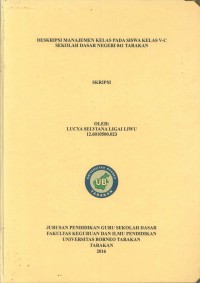 Deskripsi Manajemen Kelas Pada Siswa Kelas V-C Sekolah Dasar Negeri 041 Tarakan