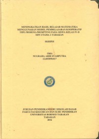 Meningkatkan Hasil Belajar Matematika Menggunakan Model Pembelajaran Kooperatif Tipe Probing-Prompting Pada Siswa Kelas IV-D SDN Utama 2 Tarakan