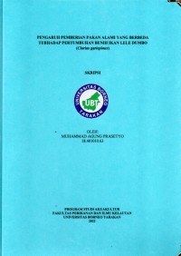Pengaruh Pemberian Pakan Alami Yang Berbeda Terhadap Pertumbuhan Benih Ikan Lele Dumbo (Clarias gariepinus)