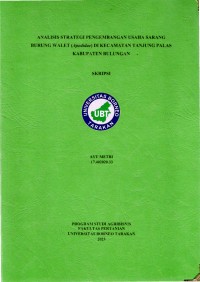 Analisis Strategi Pengembangan Usaha Sarang Burung Walet (Apodidae) Di Kecamatan Tanjung Palas Kabupaten Bulungan