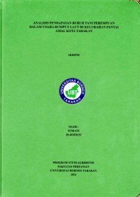 Analisis Pendapatan Buruh Tani Perempuan Dalam Usaha Rumput Laut Di Kelurahan Pantai Amal Kota Tarakan