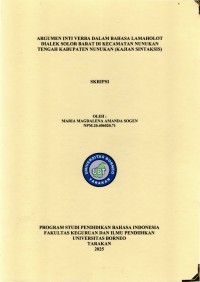 Argumen Inti Verba Dalam Bahasa Lamaholot Dialek Solor Barat Di
Kecamatan Nunukan Tengah Kabupaten Nunukan (Kajian Sintaksis)