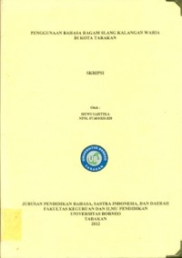 Penggunaan Bahasa Ragam Slang Kalangan Waria Di Kota Tarakan