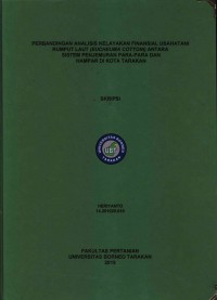 Perbandingan Analisis Kelayakan Finansial Usahatani Rumput Laut (Eucheuma cottoni) Antara Sistem Penjemuran Para-Para Dan Hampar Di Kota Tarakan