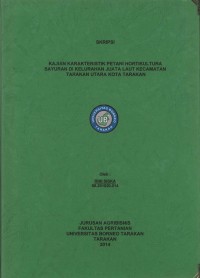 Kajian Karakteristik Petani Hortikultura Sayuran Di Kelurahan Juata Laut Kecamatan Tarakan Utara Kota Tarakan