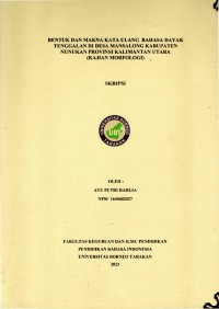 Bentuk Dan Makna Kata Ulang Bahasa Dayak Tenggalan Di Desa Mansalong Kabupaten Nunukan Provinsi Kalimantan Utara (Kajian Morfologi)