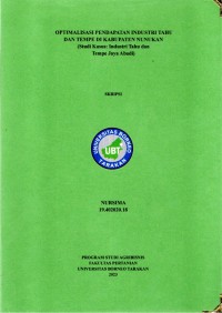 Optimalisasi Pendapatan Industri Tahu Dan Tempe Di Kabupaten Nunukan (Studi Kasus: Industri Tahu Dan Tempe Jaya Abadi)