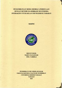 Pengembangan Media Membaca Permulaan Dengan Metode Eja Berbasis Multimedia Interaktif Untuk Kelas I SD Negeri 012 Tarakan
