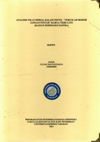 Analisis Nilai Moral Dalam Novel 