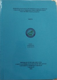 Pemanfaatan Daun Duckweed (Lemna sp.) Sebagai Pakan Buatan Terhadap Pertumbuhan Ikan Lele Dumbo (Clarias gariepinus)
