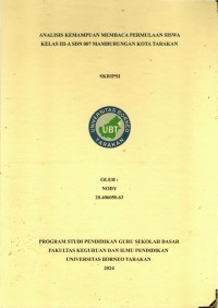 Analisis Kemampuan Membaca Permulaan Siswa Kelas III-A SDN 007 Mamburungan Kota Tarakan
