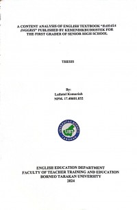 A Content Analysis Of English Textbook “Bahasa Inggris” Published By Kemendikbudristek For The First Grader Of Senior High School