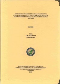 Efektivitas Teknik Permainan Tradisional Untuk Meningkatkan Karakter Siswa Kelas VII Di SMP Negeri 8 Tarakan Tahun Pembelajaran 2017/2018