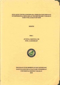 Pengaruh Teknik Sosiodrama Terhadap Kecerdasan Interpersonal Siswa Kelas VIII SMP Negeri 5 Tarakan Tahun Pelajaran 2017/2018