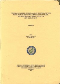 Penerapan Model Pembelajaran Kooperatif Tipe Think Pair Share Untuk Meningkatkan Hasil Belajar IPS Pada Siswa Kelas V-B SDN 024 Tarakan