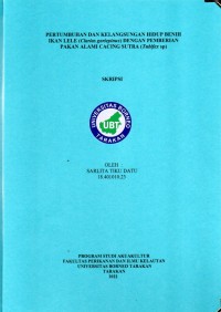 Pertumbuhan Dan Kelangsungan Hidup Benih Ikan Lele (Clarias gariepinus) Dengan Pemberian Pakan Alami Cacing Sutra (Tubifex sp)