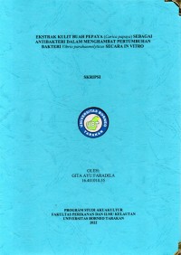 Ekstrak Kulit Buah Pepaya (Carica papaya) Sebagai Antibakteri Dalam Menghambat Pertumbuhan Bakteri Vibrio parahaemolyticus Secara In Vitro
