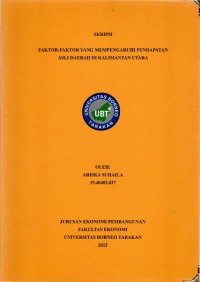 Faktor-faktor Yang Mempengaruhi Pendapatan Asli Daerah Di Kalimantan Utara